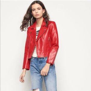 BA&SH Red leather jacket